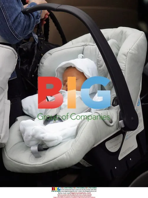 Kirsty Gallacher takes newborn son for check-up