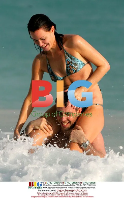 Linzi Stoppard Frolicks in Bikini in Caribbean