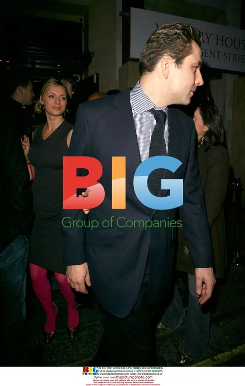 David Walliams, Vernon Kay and Tess Daly outside club