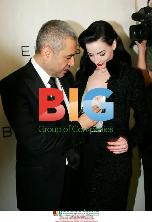 Elie Saab and Dita Von Teese at 2007 Elie Saab show