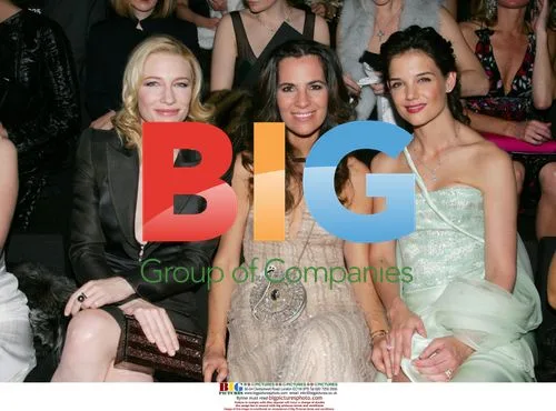 Cate Blanchett, Roberta Armani and Katie Holmes at Armani Haute Couture Show