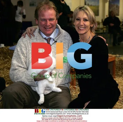 Ingrid Tarrant and TV Vet Matt Brash at Livestock Show