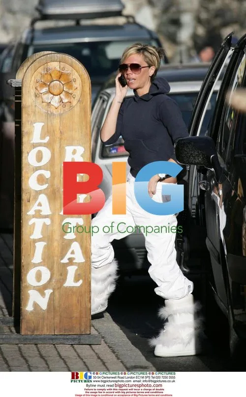 Victoria Beckham Skiing with Son in Courchevel