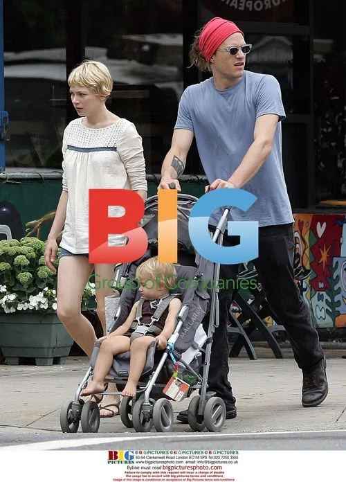 Heath Ledger with Michelle Williams and Matilda