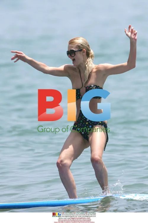 Paris Hilton Learns to Surf in Malibu
