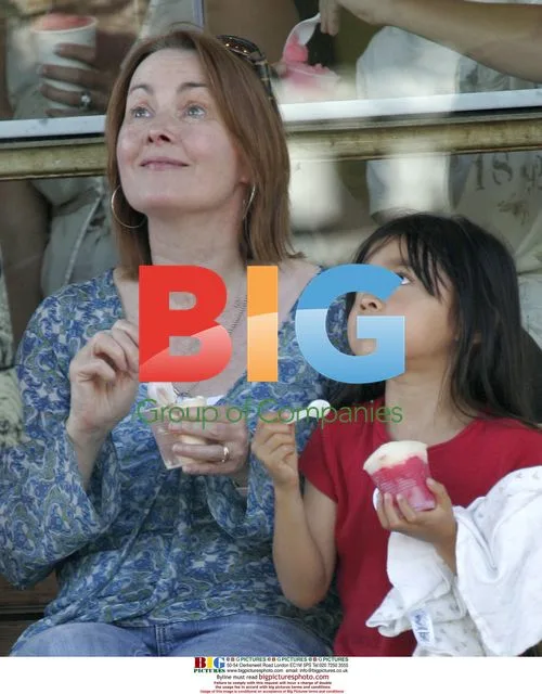 Laura Innes and Daughter Mia Eating Ice Cream