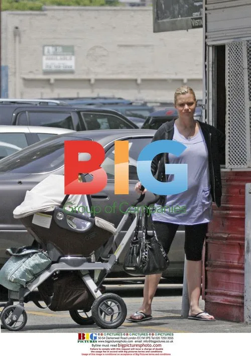 Jaime Pressly takes baby out one week old