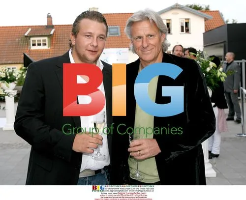 Bjorn Borg and son at Bastad tennis closing party