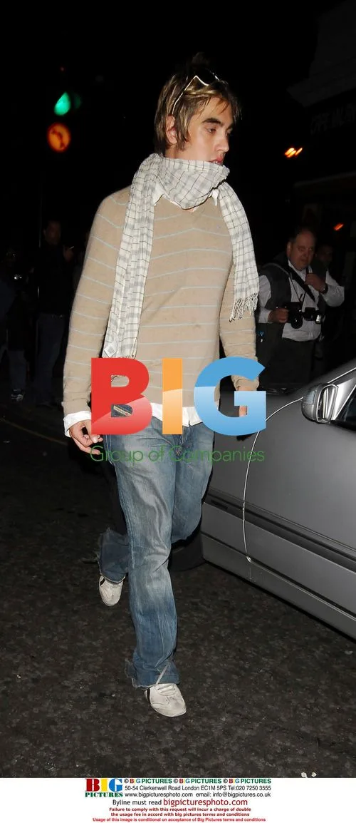 Charlie Simpson of Fightstar leaving Boujis club