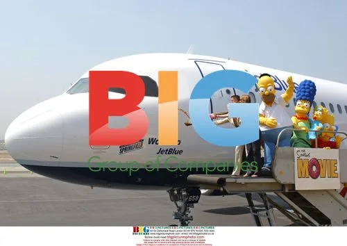 Simpsons Cast at Jet Blue Aircraft Unveiling
