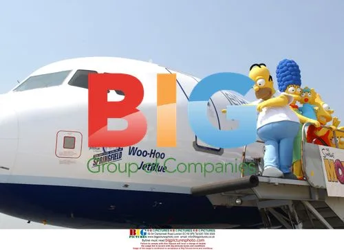 Simpsons Cast at Jet Blue Unveiling
