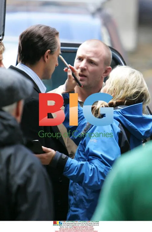 Director Guy Richie with sons on RocknRolla set