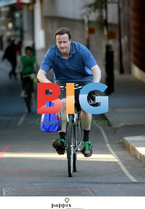 David Cameron Cycling Without Helmet
