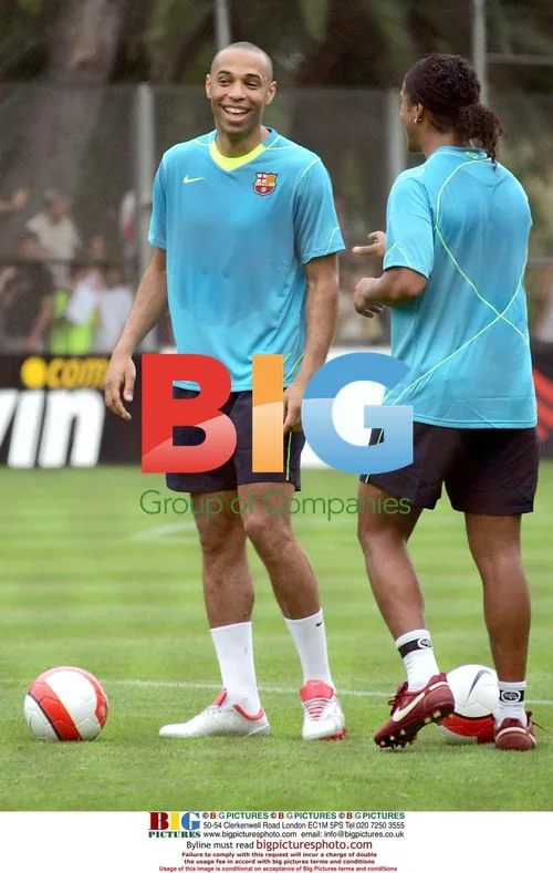 Thierry Henry back training with Barca