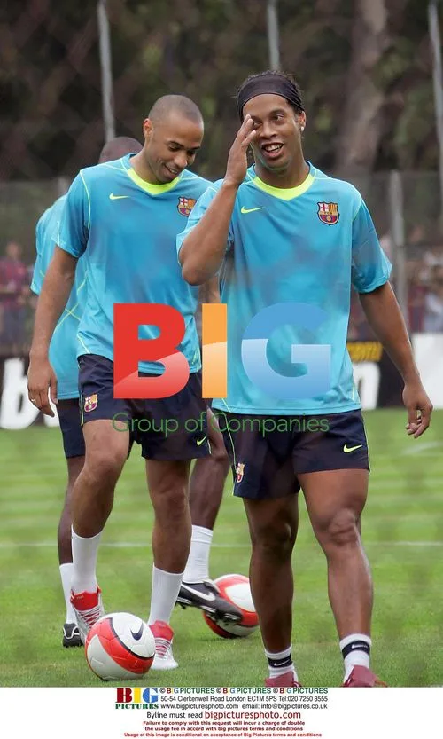 Thierry Henry Trains with FC Barcelona
