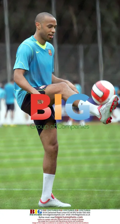 Thierry Henry Training with FC Barcelona
