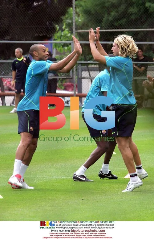 Thierry Henry Trains with FC Barcelona