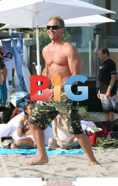 Ian Ziering at Billabong beach party in Malibu