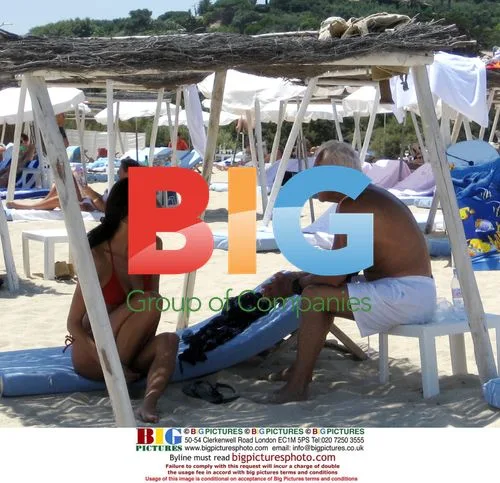 Giorgio Armani relaxing on Beach in St. Tropez