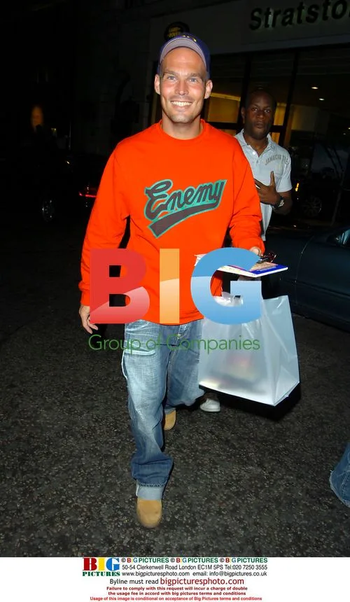 Footballer Freddie Ljungberg shopping in London