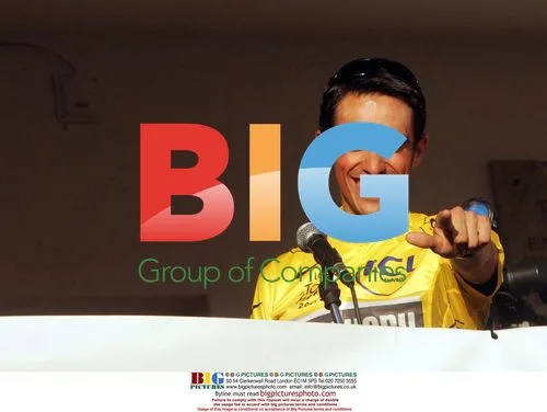 Alberto Contador celebrates Tour de France win in Pinto