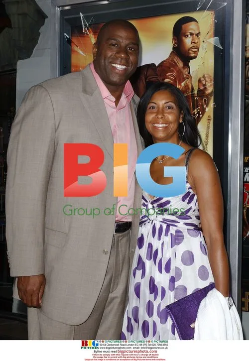 Magic Johnson and wife Cookie at 'Rush Hour 3' premiere