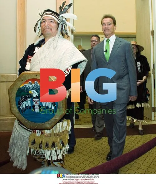 Schwarzenegger Arrives for First Nations Ceremony in Vancouver