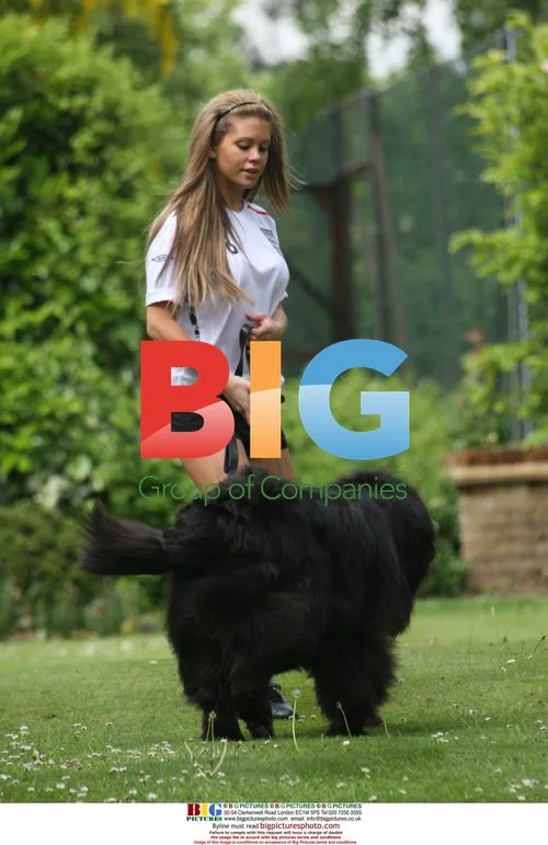 Bianca Gascoigne and dog workout in London park