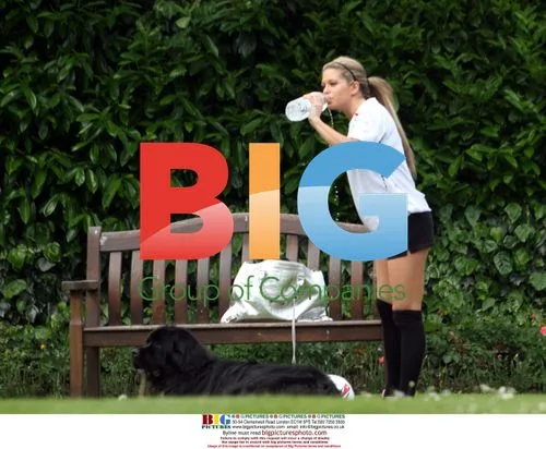 Bianca Gascoigne and her dog getting fit in London