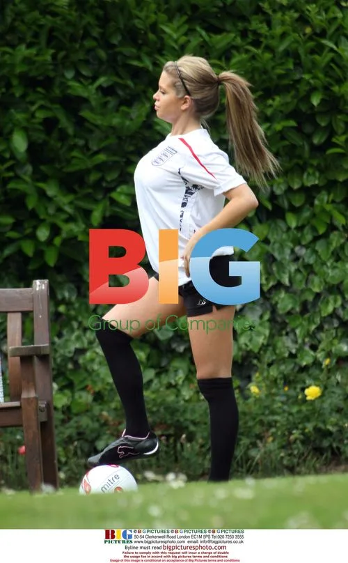 Bianca Gascoigne and her dog in London park
