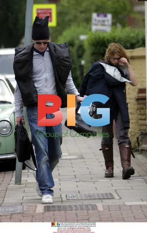 Billie Piper and Lawrence Fox return home