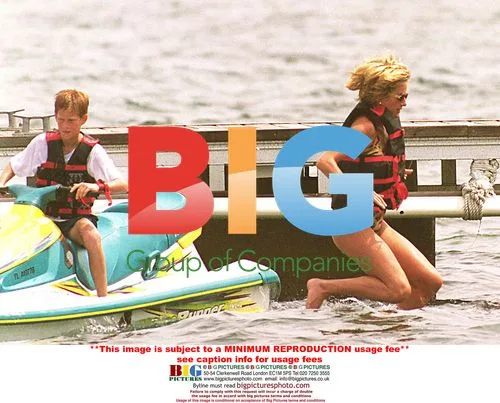 Princess Diana and sons in Saint Tropez