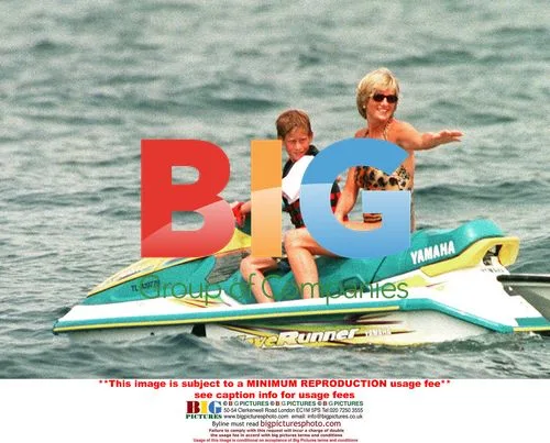 Princess Diana and Prince Harry in Saint Tropez