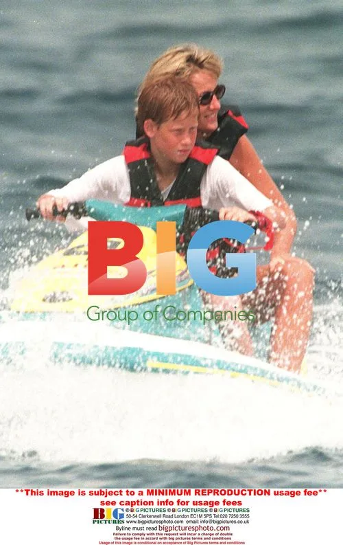 Princess Diana and Sons on Holiday in Saint Tropez