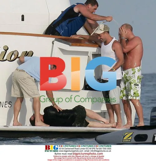 Wayne Rooney Celebrates on Yacht