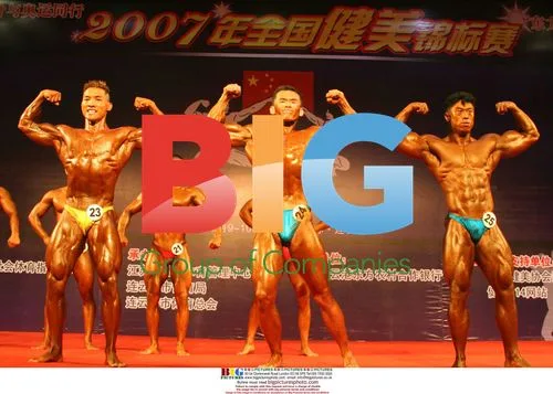 Bodybuilder Chen Liwen Flexes at 2007 All-China Games