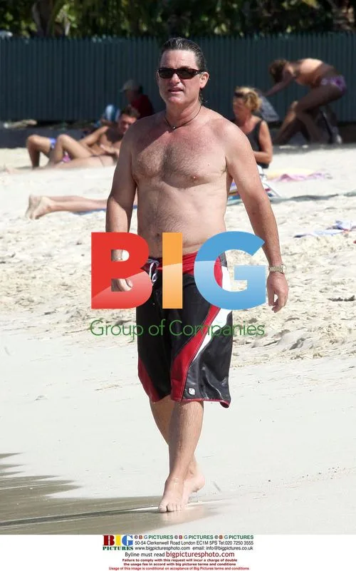 Kurt Russell Swims in Saint Barthelemy