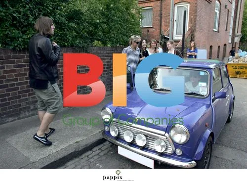 Liam Gallagher with teens in London