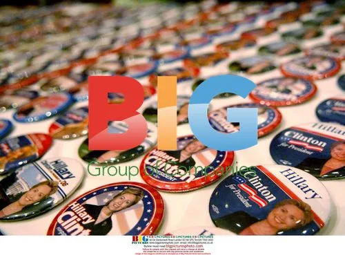 Hillary Clinton Campaign Buttons at AFSCME Conference