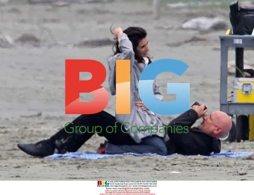 Penelope Cruz and Ben Kingsley on set of Elegy in Tofino