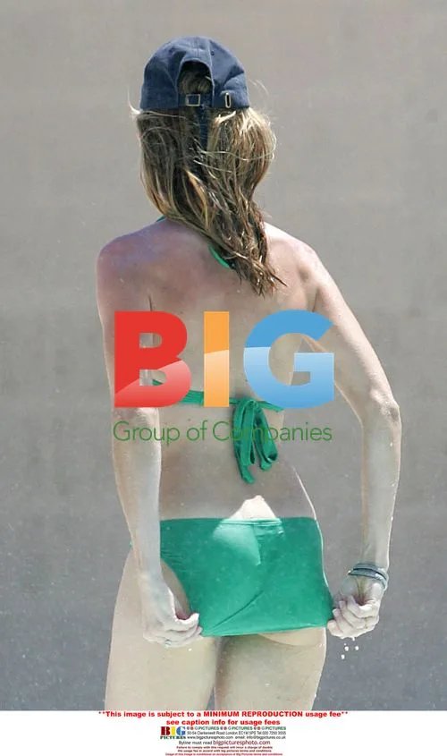 Calista Flockhart with son at swimming pool