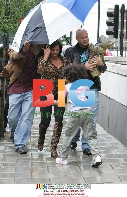Mel B and Daughter Angel at Heathrow
