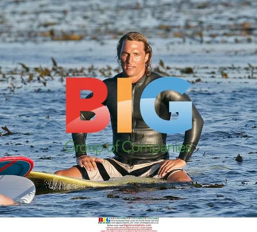 Matthew McConaughey Surfs on 'Surfer Dude' Set