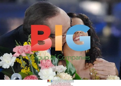 Pippo Baudo with Nelly Furtado at Sanremo Festival