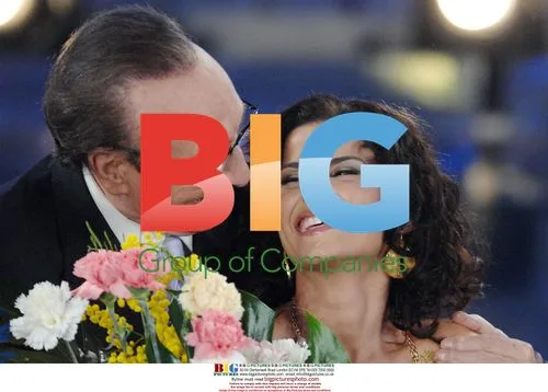 Pippo Baudo and Nelly Furtado at Sanremo Festival