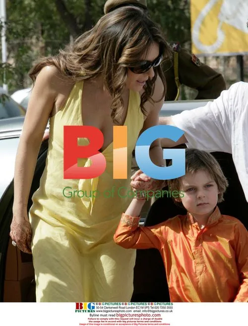 Liz Hurley and Arun at Bombay Airport Before Honeymoon