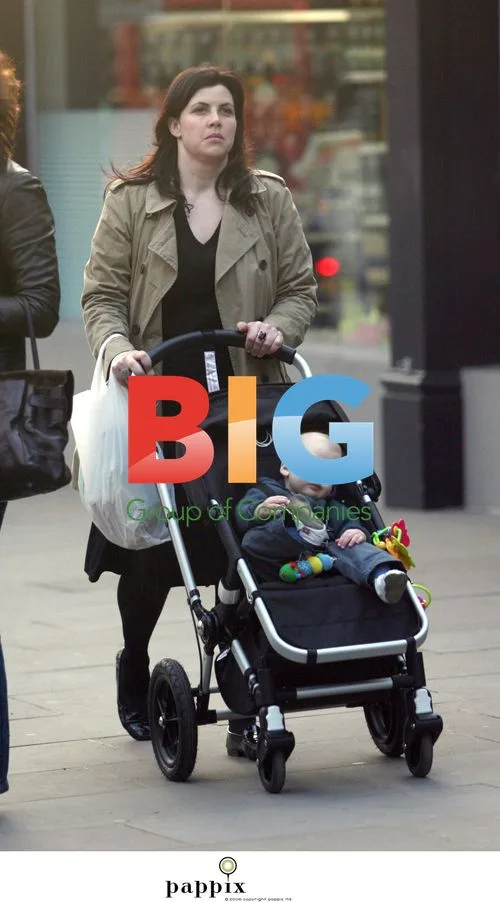 Kirstie Allsopp out with newborn son in London