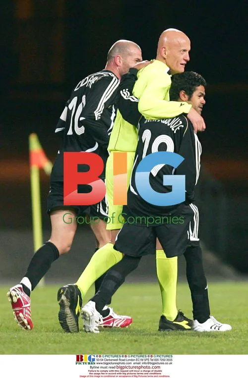 Zidane, Collina, and Debbouze at Poverty Match