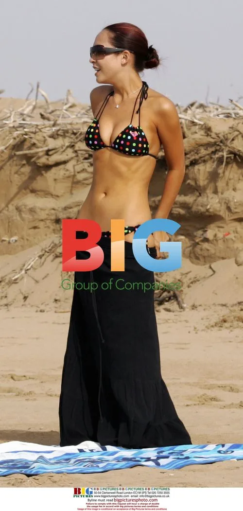 Myleene Klass Relaxes on Beach in Spain