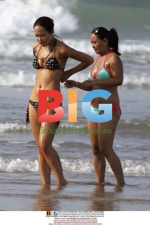 Myleene Klass Relaxing on Beach